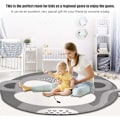 Miniatyrbild 3 av 5: Barnmatta, Rund Golvmatta, Halksäker Baby Lekmatta, Tvättad och Vikbar Lek- och Aktivitetsmatta, Grå (Diameter: 90CM)