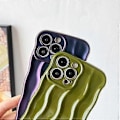 Miniatyrbild 4 av 5: Caseative Skal för iPhone 13 Pro Max, Vattenvågsmönster Krullig Våg Ram Mjukt Kompatibelt med iPhone Skal (Grön, iPhone 13 Pro Max)