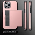 Miniatyrbillede 4 af 5: 1 stk. Sort iPhone15 Pro Max Mobiltelefon Cover, Slide Kort Indsæt To-i-en Anti-fald Pung Beskyttelsescover