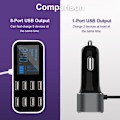 Pikkukuva 3 / 3: Nopea Auton Latauslaite 8 Portin Multi USB LCD Näyttö 12V Puhelimen Latauslaite