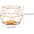 Miniatyrbillede 6 af 7: Sæt med 2 Gyldne Lysestager i Geometrisk Design