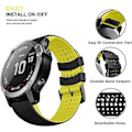 Miniatyrbillede 5 af 6: Quickfit 26mm Silikone Blød Sports Vandtæt Åndbar Armbånd til Garmin Fenix 5X Plus, Fenix 6X Pro/Sapphire, Enduro, Tactix Bravo Sort Gul Svartgul