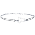 Miniatyrbillede 1 af 4: Mode Ferskenhjerte Zirconia Rustfrit Stål Armbånd white