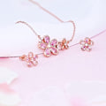 Miniatyrbillede 4 af 5: Kirsebærblomst Halskæde Pink Blid Fe-charm Kirsebær