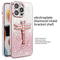 Pikkukuva 2 / 5: iPhone 15 Pro -kotelo, Dragonfly-jalusta, TPU, kukkia, glitter-puhelinkuori
