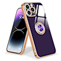 Miniatyrbilde 1 av 5: 360 graders roterende magnetisk bilmonterings telefondeksel med fingergrep for iPhone 14 Pro Max, lilla