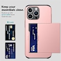 Miniatyrbillede 3 af 5: 1 stk. Sort iPhone15 Pro Max Mobiltelefon Cover, Slide Kort Indsæt To-i-en Anti-fald Pung Beskyttelsescover