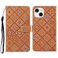 Miniatyrbillede 1 af 4: Etnisk læder telefoncover med præget mønster til iPhone 14