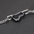 Miniatyrbillede 4 af 4: Mode Ferskenhjerte Zirconia Rustfrit Stål Armbånd black