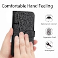 Miniatyrbillede 4 af 5: For Iphone 15 Pro Wallet Case PU Læder Stand Caif Tekstur Telefon Cover Med Rem