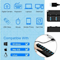 Miniatyrbild 4 av 5: USB 3.0 Hub, Multi 7 Portar USB Ström med Individuell Strömbrytare, Strömförsörjd USB 3.0 Hub, Flera USB-portar för PC, Laptop,