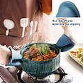 Miniatyrbild 7 av 7: 4 st Anti-Skållningsskydd Värmeplattor, Skålklämma, Silikon Grytvantar Värmebeständiga för Kök Matlagning Airfryer, Ugn
