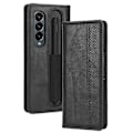 Miniatyrbillede 2 af 4: Til Samsung Galaxy Z Fold4 5G Magnetisk Spænde Retro Tekstur Læder Telefon Cover