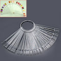 Miniatyrbillede 2 af 8: Neglefarve display sticks, salon neglefarve display sticks, manicure øvelse, vifteform, med metalring, 50 ark pr. pakke, naturlig farve Transparent