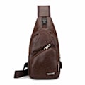 Miniatyrbild 3 av 3: Axelväska Herr Axelväska Crossbody Väska Läder Mörkbrun