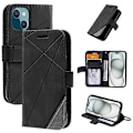 Miniatyrbillede 1 af 5: Skin Feel Splejsning Læder Mobiltelefon Cover til iPhone 15