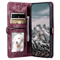 Miniatyrbild 2 av 5: Plånboksfodral i läder för Samsung Galaxy S25 Edge, Skinnkänsla, Totem-tryck