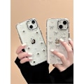 Miniatyrbillede 4 af 5: Etui til iPhone 15, Bling Glitter 3D Sløjfe Telefon Etui Sødt Glitrende Krystalklart Sløjfe Æstetisk Design Etui Slankt Blødt Holdbart TPU Transparent Beskyttelse