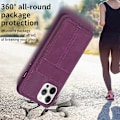 Miniatyrbillede 5 af 5: Mat Telefoncover med Stativ og Kortholder i PU Læder + TPU til iPhone 15 Pro Max