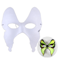 Miniatyrbild 1 av 2: Halloween Barnmask Vit Handmålad Pulp Mask Barnmålningsmask Vit Embryo Färgningsmask Zorro Zorro