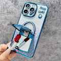 Pikkukuva 3 / 5: iPhone 15 Pro -kotelo peilijalustalla TPU+PC liukuvärjätty glitter-puhelinkuori