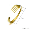 Miniatyrbillede 3 af 3: Simpelt armbånd med gaffel i rustfrit stål, kreativt og personligt gold