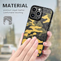 Miniatyrbild 4 av 4: Kamouflage Läder Baksida Skal för iPhone 14 Pro