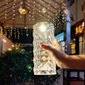 Miniatyrbillede 4 af 5: LED skrivebordslampe krystal, diamant sengelampe, roseformet stemningslampe