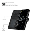 Miniatyrbillede 5 af 5: For Iphone 15 Pro Wallet Case PU Læder Stand Caif Tekstur Telefon Cover Med Rem