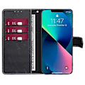 Miniatyrbillede 4 af 5: Magnetisk Folio Flip PU Læder Wallet Case Mobiltelefon Stand Cover til iPhone 15