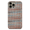 Miniatyrbild 1 av 2: Skal för iPhone 15 Pro Max Värmeavledande PC+PU Läder Telefonskal Halmmatta Textur