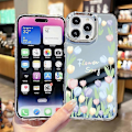 Miniatyrbild 2 av 5: För iPhone 15 Pro Max Mobilskal Mönsterdesign Spegelyta Akryl+TPU Mobilskal