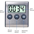 Miniatyrbilde 2 av 4: Mini digital timer, 24-timers format, nedtelling og stoppeklokke