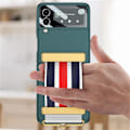 Miniatyrbild 3 av 6: Smalt Telefonfodral för Samsung Galaxy Z Flip 3 med Justerbar Färglist green