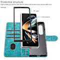 Miniatyrbild 5 av 5: För Samsung Galaxy Z Fold5 Linjemönster Hudkänsla Läder Telefonfodral