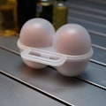 Miniatyrbilde 8 av 8: 2 Ruten Eggbeholder, Eggoppbevaringsboks i Plast med Støtsikker Beskyttelse, Bærbar Eggbrettdispenser