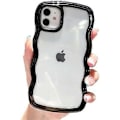 Pikkukuva 1 / 5: iPhone 16 Pro Max -kotelo, söpö tyttömäinen kirkas kihara aalto -kehys iPhone 16 Pro Max -puhelinkotelolle, aaltoileva iskunkestävä suojakuori naisille ja tytöille