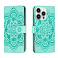 Miniatyrbillede 1 af 4: Mandala Læder Telefon Cover til iPhone 15 Pro