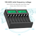 Miniatyrbillede 2 af 5: 8 Slots Batterioplader AA/AAA Digital Display Genopladelige Batterier Opladning