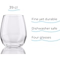 Pikkukuva 6 / 7: Juomalasit, 4 kpl, 390 ml | Lasiset juomalasit lahjapakkauksessa | Cocktaileille, juomille, mehuille