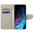 Miniatyrbillede 2 af 5: Til iPhone 16 Etui Mønstertryk PU Læderpung Telefon Cover Stå View
