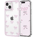 Miniatyrbild 2 av 5: Skal för iPhone 13, Genomskinligt Sött Band Rosett Mönster Estetiskt Transparent Mobilskal Upphöjt Kameraskydd Stilrent Slimmat Mjukt Tåligt TPU Skydd