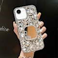Miniatyrbilde 1 av 4: Håndlaget speildeksel med bling-rhinestone for iPhone 16e