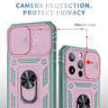 Miniatyrbilde 5 av 5: For Iphone 13 Pro Max Militært Beskyttelsesdeksel med Skyvevindu Rosa/Grå Grønn