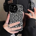 Miniatyrbilde 4 av 4: For iPhone 16 Pro Max Deksel Mørk Totem Mønster PU Lær+TPU Bakdeksel