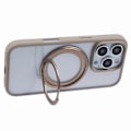 Miniatyrbild 4 av 5: För iPhone 16 Pro Max Mobilskal Ringhållare Ställ PC+TPU Mobilskal - Titanium Guld
