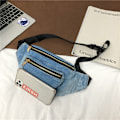 Miniatyrbillede 4 af 5: Retro Vaskbar Denim Brysttaske Mode Kryds Krops Talje Taske