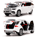 Miniatyrbillede 3 af 5: Kompatibel med 1/24 Legering Støbt Benz GLE 350 Legetøjsbil med Lyd og Lys Træk Tilbage Samlerobjekt Modelbil til Børnegaver (Hvid)