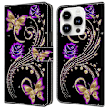 Pikkukuva 1 / 5: iPhone 16 Pro Max -kotelo 3D-kuvioitu PU-nahkainen lompakkokotelo jalustalla