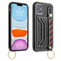 Miniatyrbillede 2 af 4: Læder telefoncover med håndledsrem og pung til iPhone 11